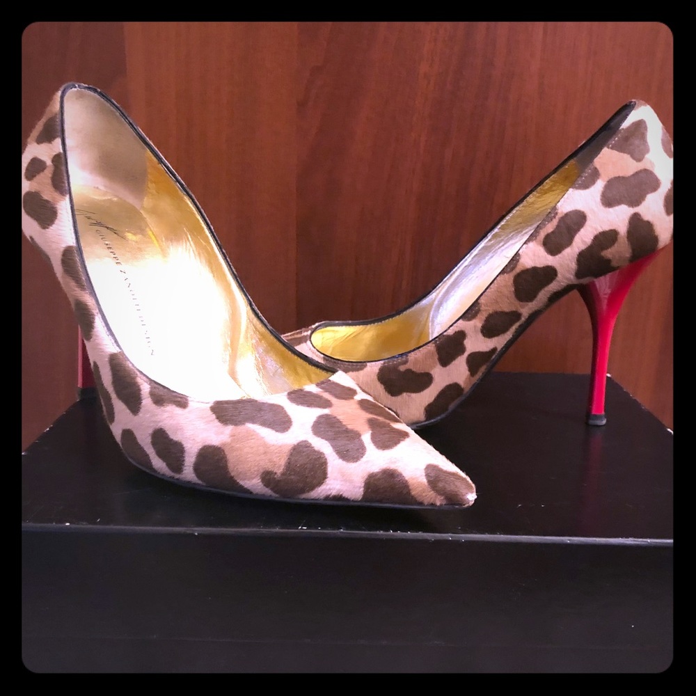 Giuseppe Zanotti Leopard Pony Heels.